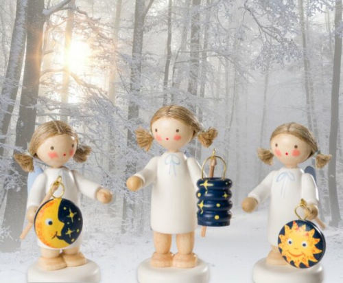 Engel mit Lampion Sonne, von Flade